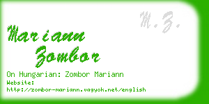 mariann zombor business card